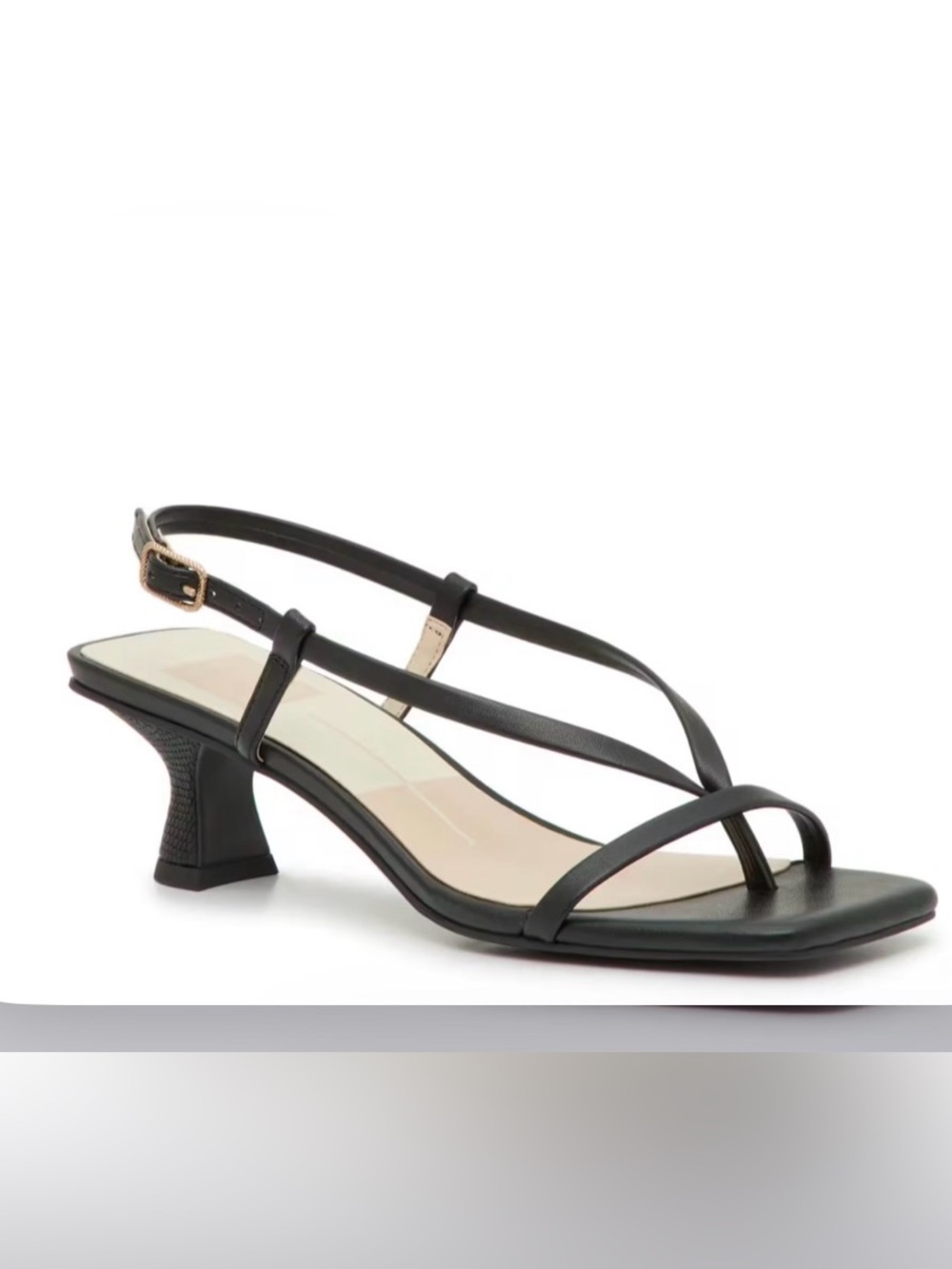 Dolce Vita Black Strappy Slingback Thong Sandals Kitten Heel 7.5